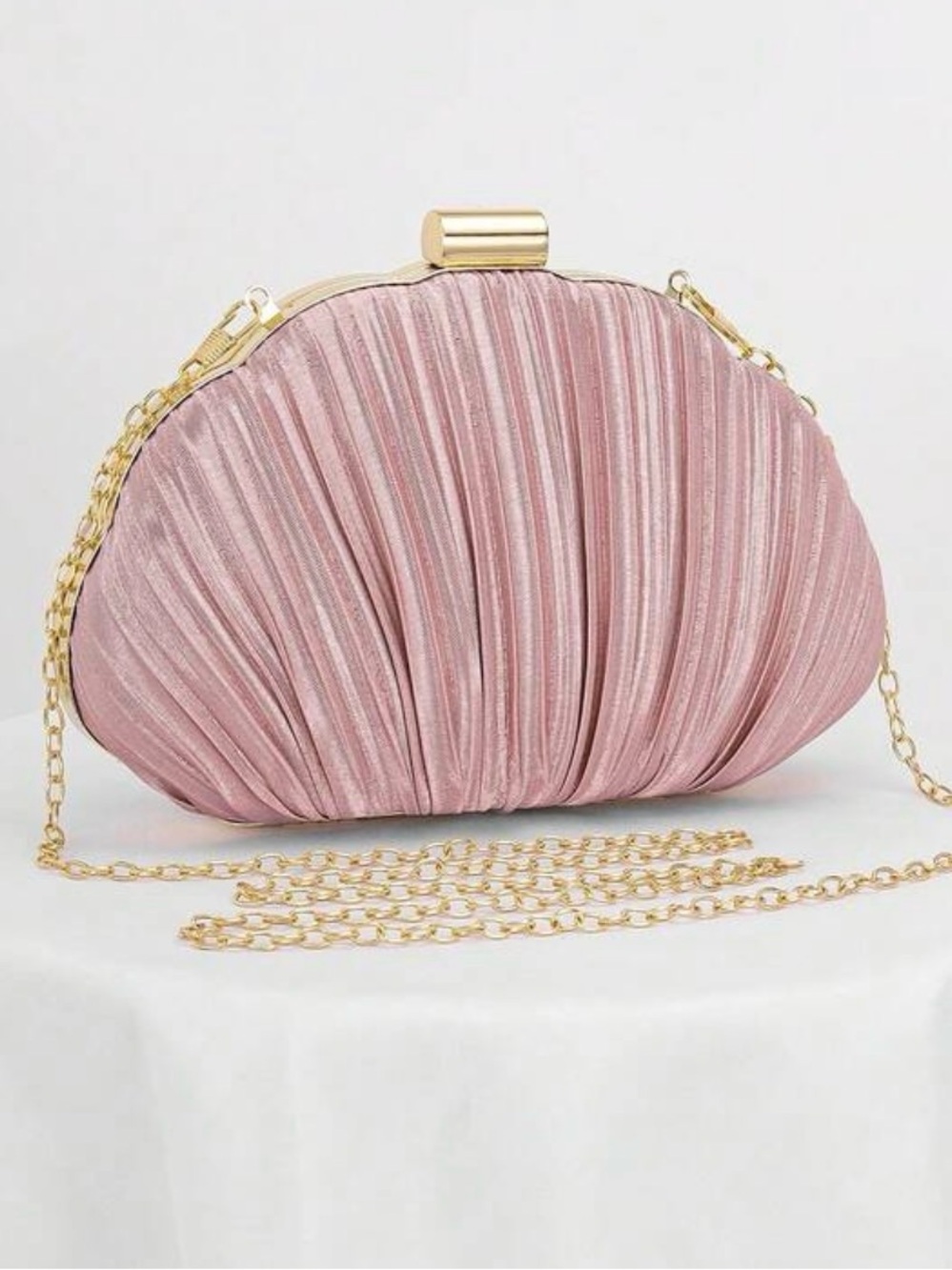 Pink Shell Clutch Bag - Picture 2 of 6